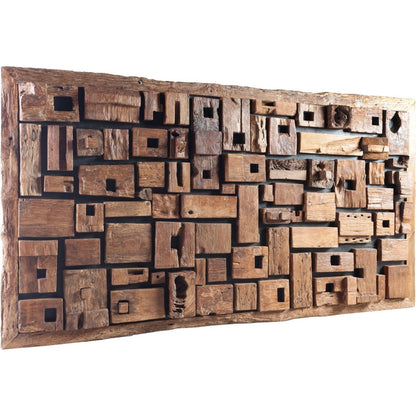 Asken Wall Art by Phillips Collection in brown. Made from wood in a modern style.