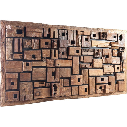 Asken Wall Art by Phillips Collection in brown. Made from wood in a modern style.