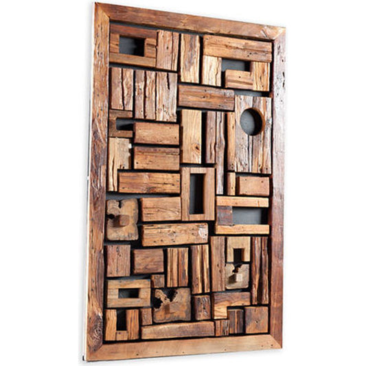 Asken Wall Art by Phillips Collection in brown. Made from wood in a modern style.