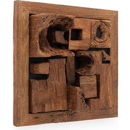Asken Wall Tile by Phillips Collection in brown. Made from wood in a modern style.