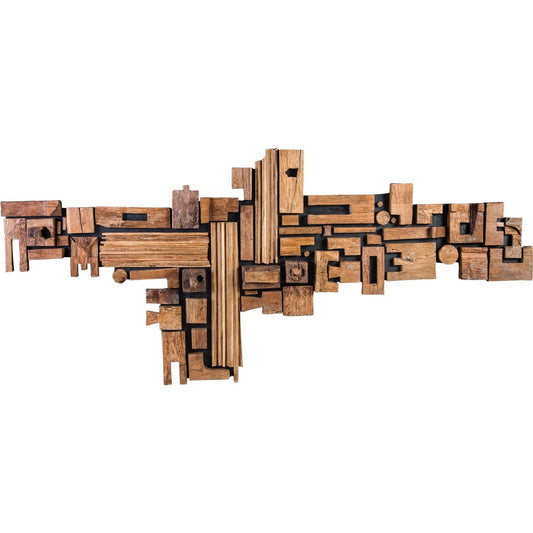 Asken Wall Art by Phillips Collection in brown. Made from wood in a modern style.