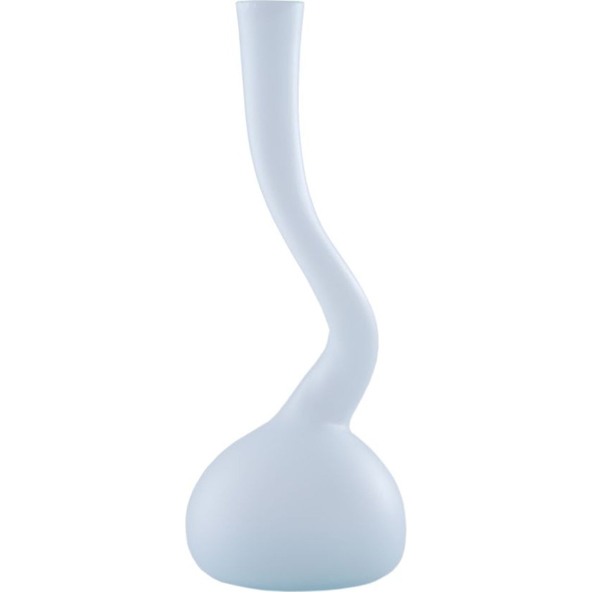 Frosted Corkscrew Vase by Phillips Collection in cyan. Made from glass in a modern style.