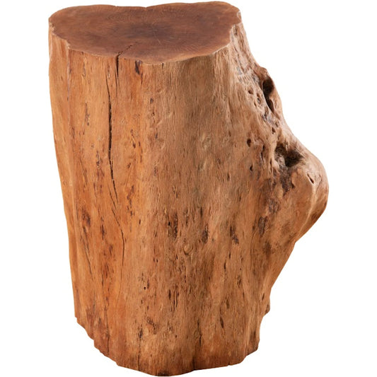 Longan Wood Stool by Phillips Collection in brown. Made from wood in a rustic style.