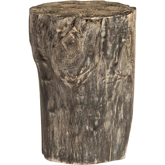 Black Wash Round Stool by Phillips Collection in black, gray and black wash. Made from wood in a modern style.