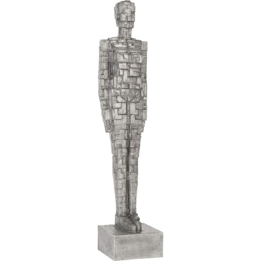 Puzzle Woman Sculpture by Phillips Collection in silver and aluminum. Made from metal in a eclectic & global style.