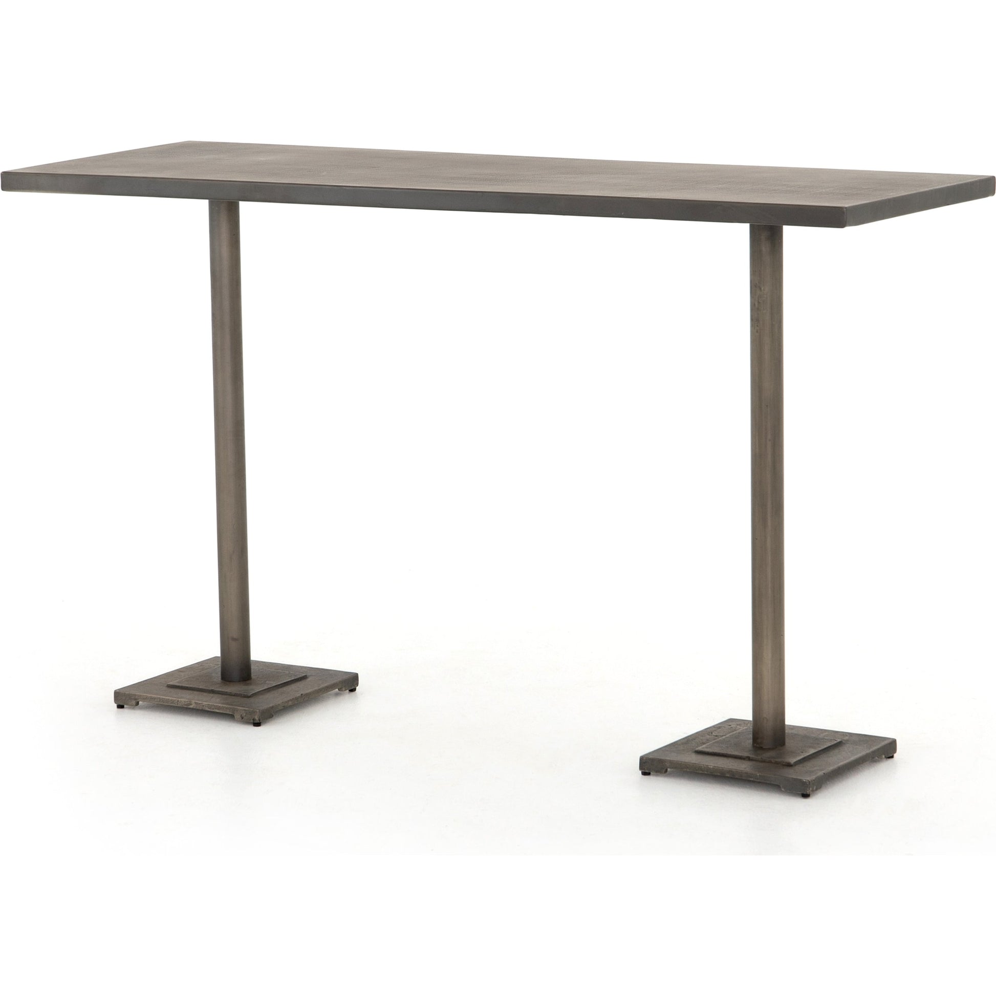 Fannin Bar Table by Four Hands in aged brass. Made from iron in a modern style.