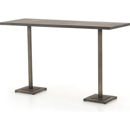 Fannin Bar Table by Four Hands in aged brass. Made from iron in a modern style.