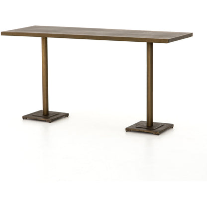 Fannin Counter Table by Four Hands in aged brass. Made from iron in a modern style.