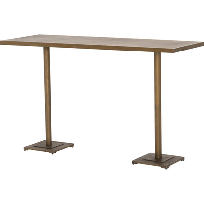 Fannin Bar Table by Four Hands in aged brass. Made from iron in a modern style.