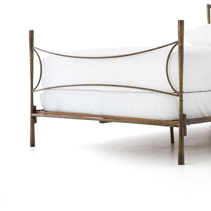 Westwood Bed by Four Hands in antique brass. Made from iron in a transitional style.