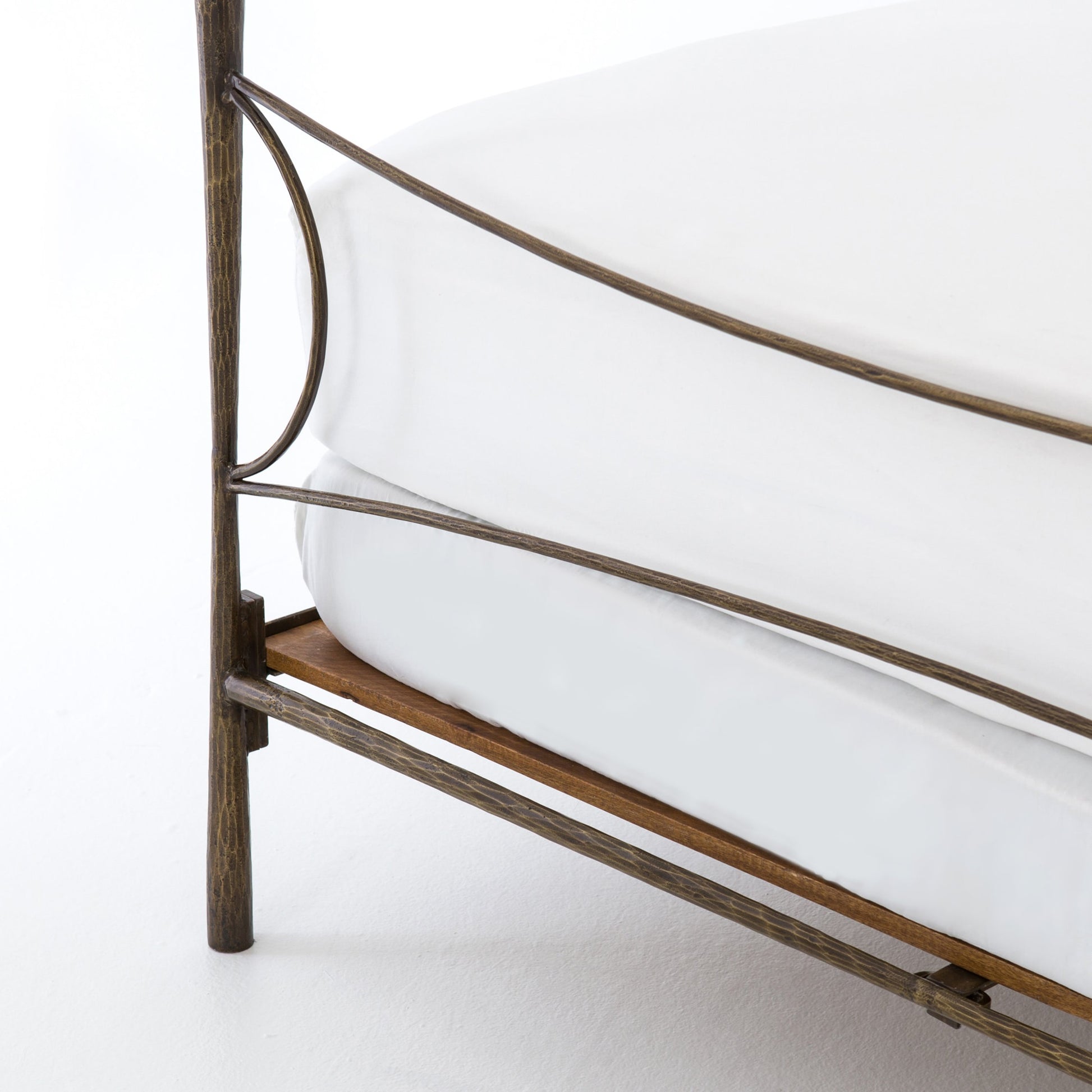 Westwood Bed by Four Hands in antique brass. Made from iron in a transitional style.
