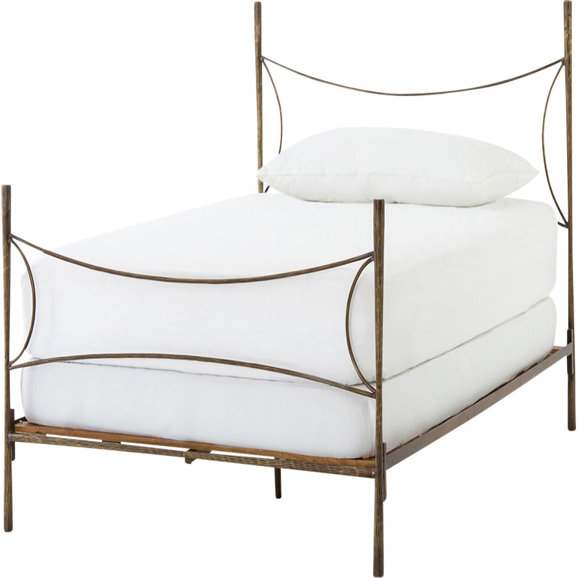 Westwood Bed by Four Hands in antique brass. Made from iron in a transitional style.
