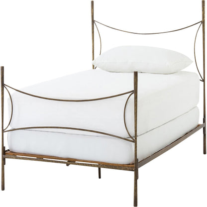 Westwood Bed by Four Hands in antique brass. Made from iron in a transitional style.