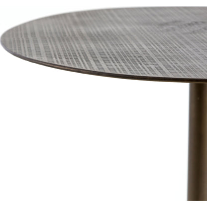 Fannin Bar Table by Four Hands in aged brass. Made from iron in a modern style.