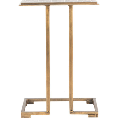 Acid Etch Table by Four Hands in antique brass. Made from iron in a modern style.