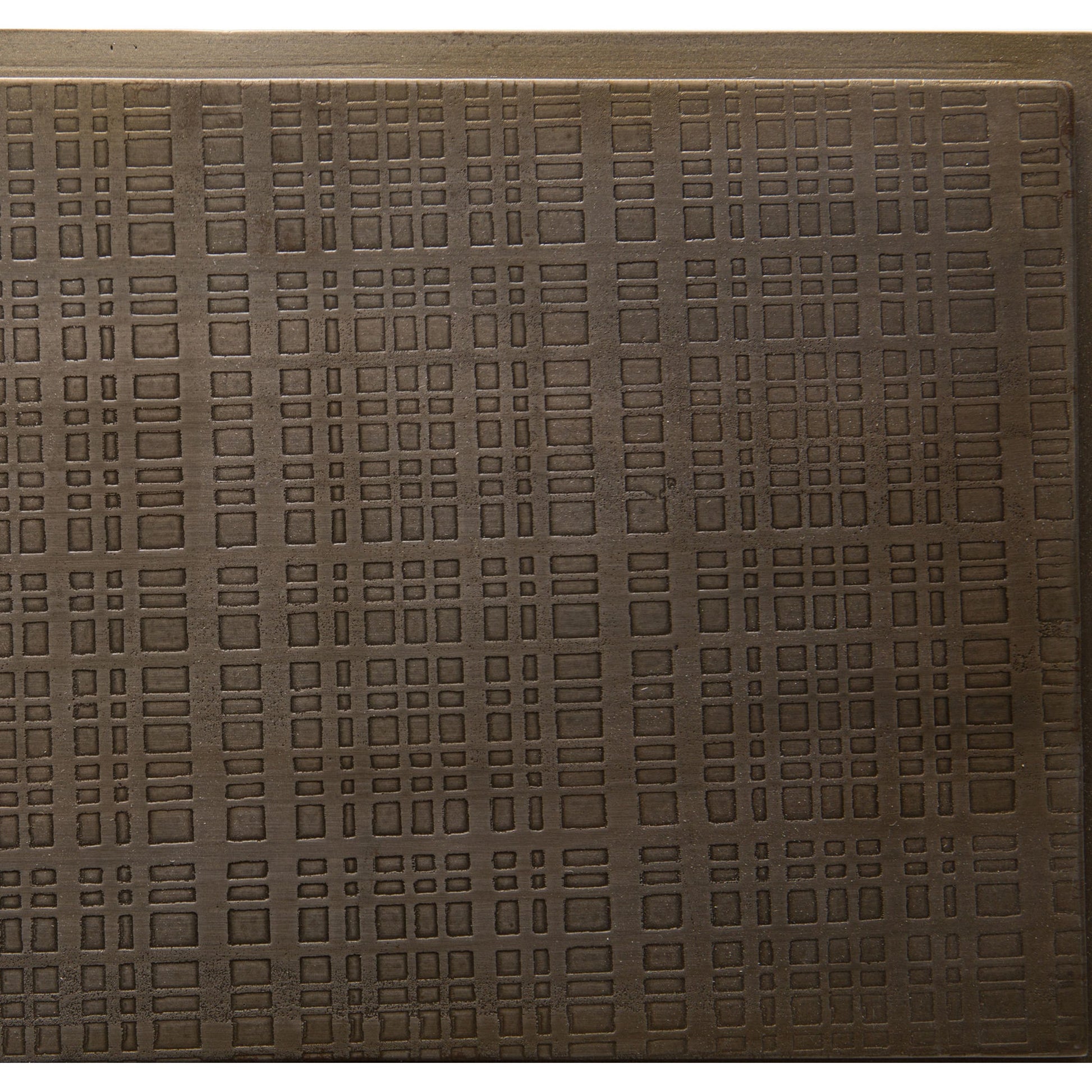 Acid Etch Table by Four Hands in antique brass. Made from iron in a modern style.