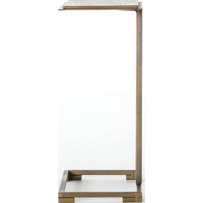 Acid Etch Table by Four Hands in antique brass. Made from iron in a modern style.