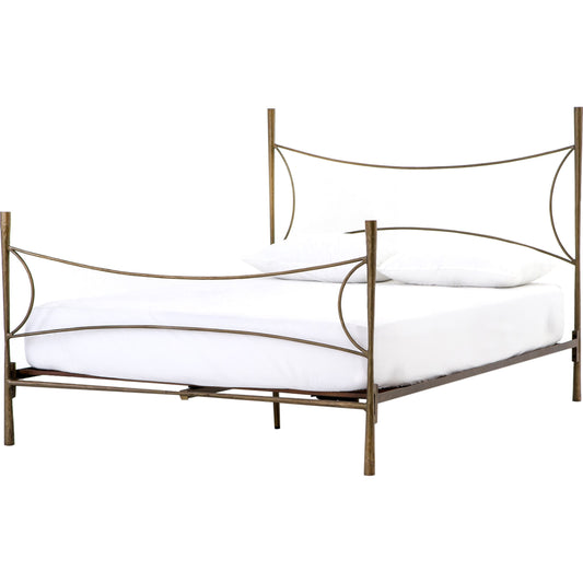 Westwood Bed by Four Hands in antique brass. Made from iron in a transitional style.