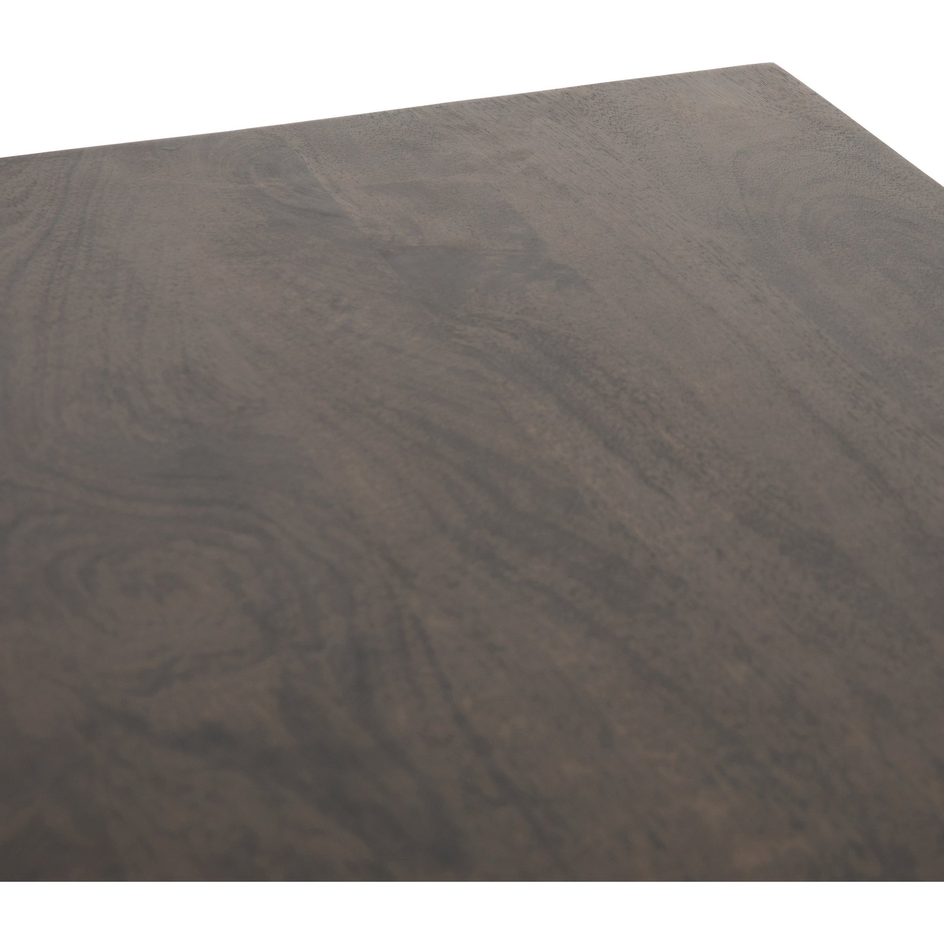 Kelby Writing Desk by Four Hands in aged brass, carved vintage brown, vintage brown, gunmetal and vintage brown. Made from solid mango, iron in a modern style.