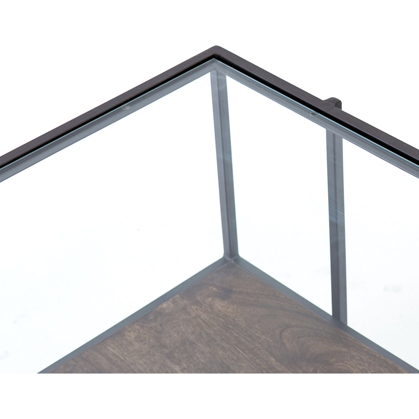 007 SR-368910 | Additional Silo | Byron Coffee Table by Four Hands in gunmetal, aged brown, tempered glass and dark iron, aged brown, tempered glass. Made from iron, solid mango, tempered glass in a modern style.