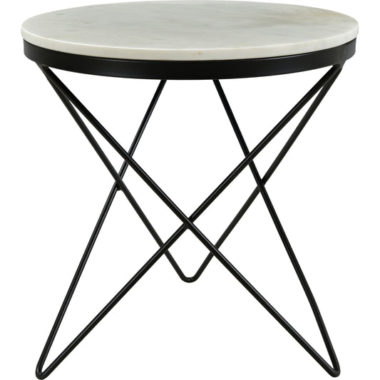 Haley Side Table Base by Moe's Home Collection in black and powder coated. Made from marble top, iron base, mdf in a modern style.