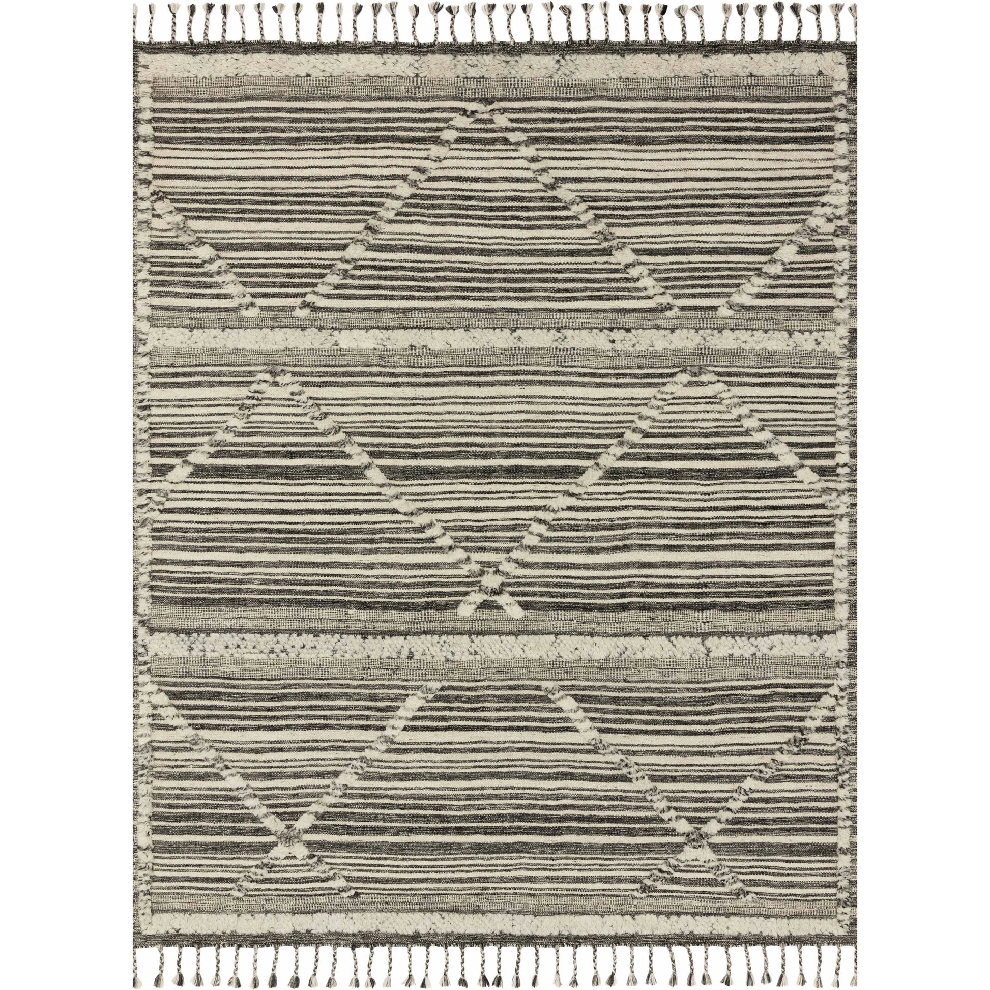 IMA-01 by Loloi in ivory, charcoal. Made from 100% wool in a rustic style.
