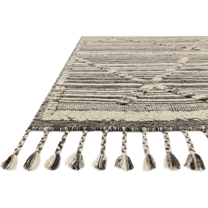 IMA-01 by Loloi in ivory, charcoal. Made from 100% wool in a rustic style.