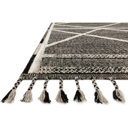 Iman IMA-02 Rug by Loloi in beige, charcoal. Made from 100% wool in a rustic style.