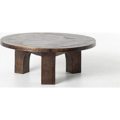 Cruz Coffee Table by Four Hands in antique rust. Made from aluminum in a eclectic & global style.