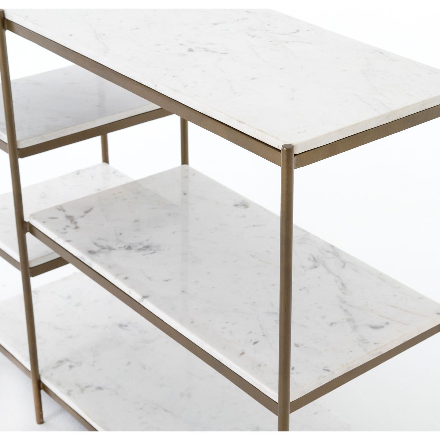 005 S-279400 | Additional Silo | Lily Console by Four Hands in hammered gray w, clear powder coat, polished white marble. Made from solid marble, iron in a modern style.