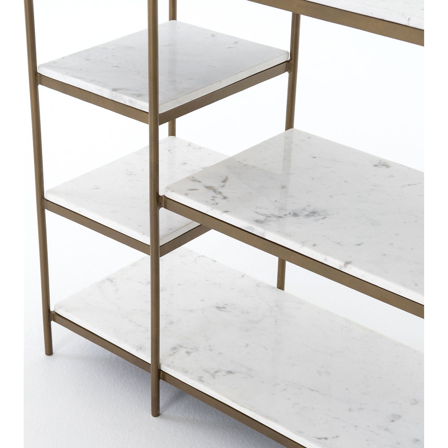 006 S-279400 | Additional Silo | Lily Console by Four Hands in hammered gray w, clear powder coat, polished white marble. Made from solid marble, iron in a modern style.