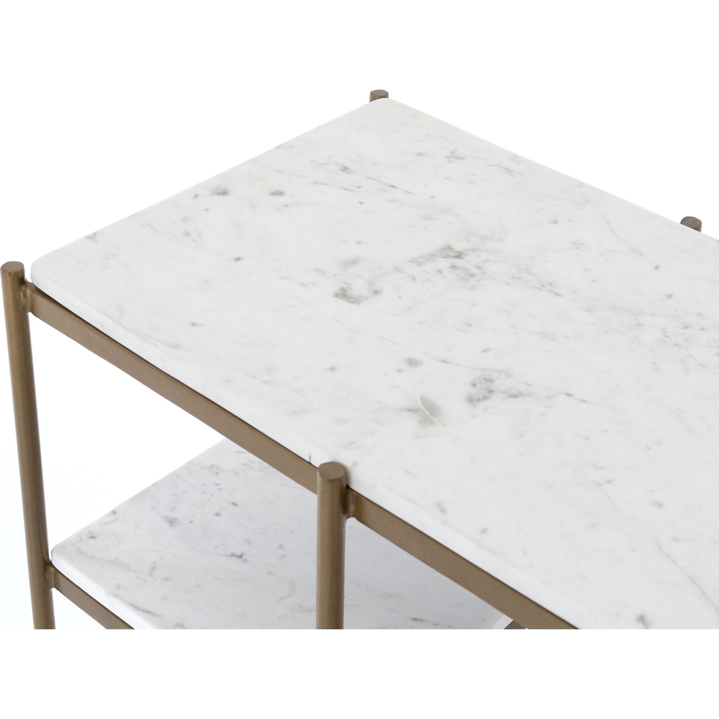 007 S-279400 | Additional Silo | Lily Console by Four Hands in hammered gray w, clear powder coat, polished white marble. Made from solid marble, iron in a modern style.