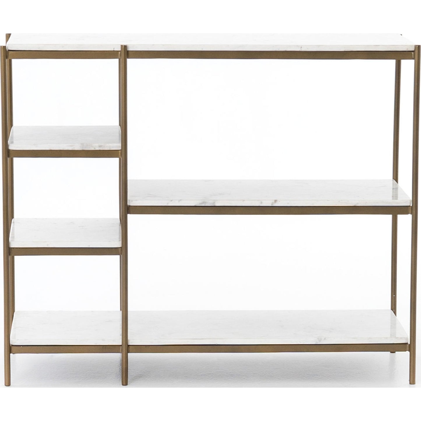 008 S-279400 | Additional Silo | Lily Console by Four Hands in hammered gray w, clear powder coat, polished white marble. Made from solid marble, iron in a modern style.