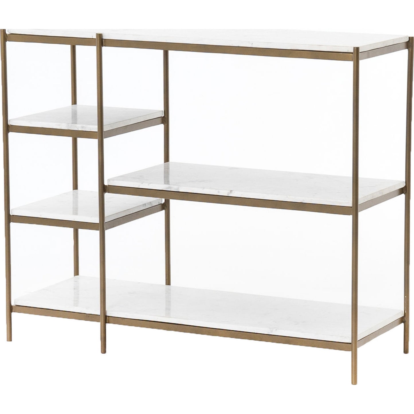 002 S-279400 | Additional Silo | Lily Console by Four Hands in hammered gray w, clear powder coat, polished white marble. Made from solid marble, iron in a modern style.