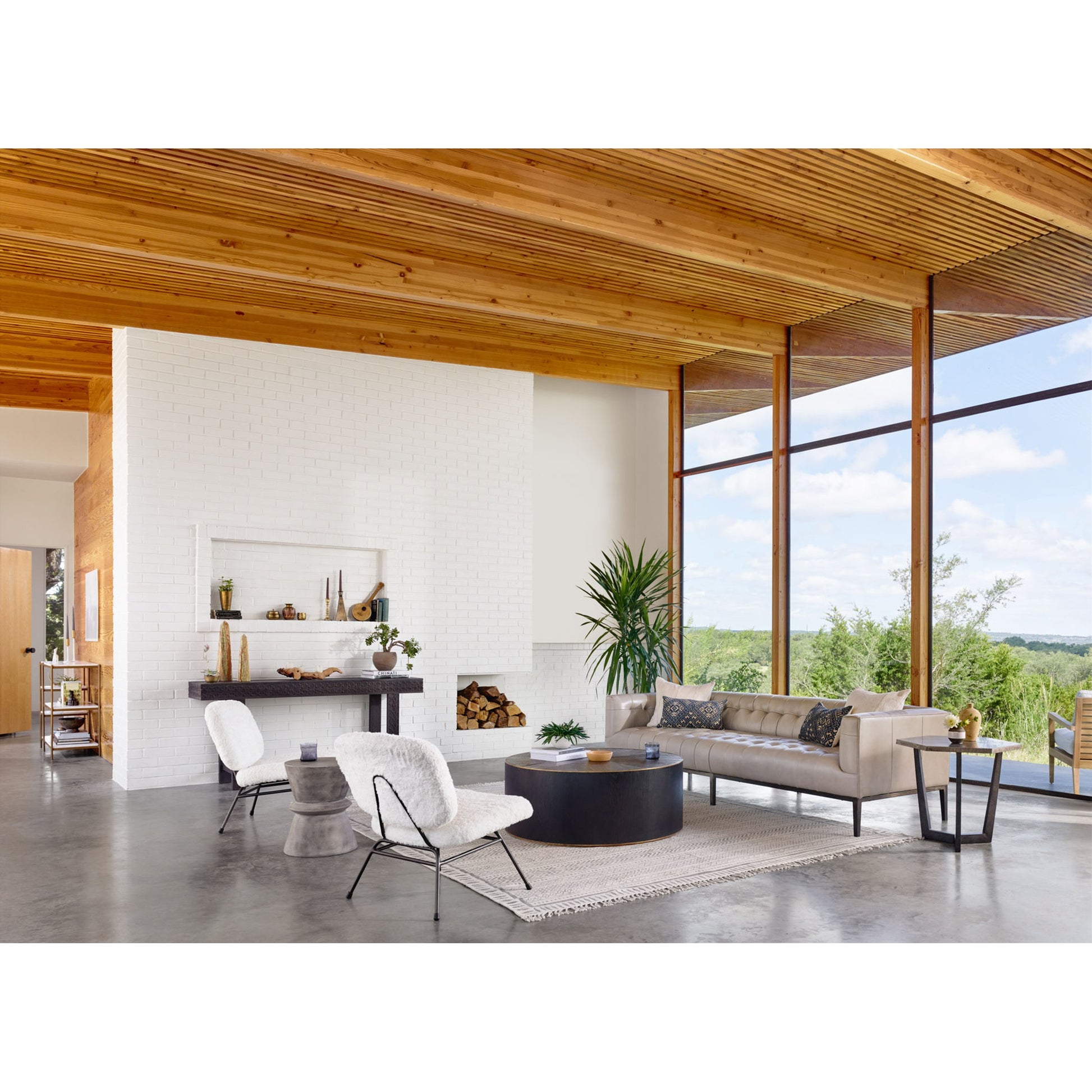 Lily Console by Four Hands in hammered gray w, clear powder coat, polished white marble. Made from solid marble, iron in a modern style.