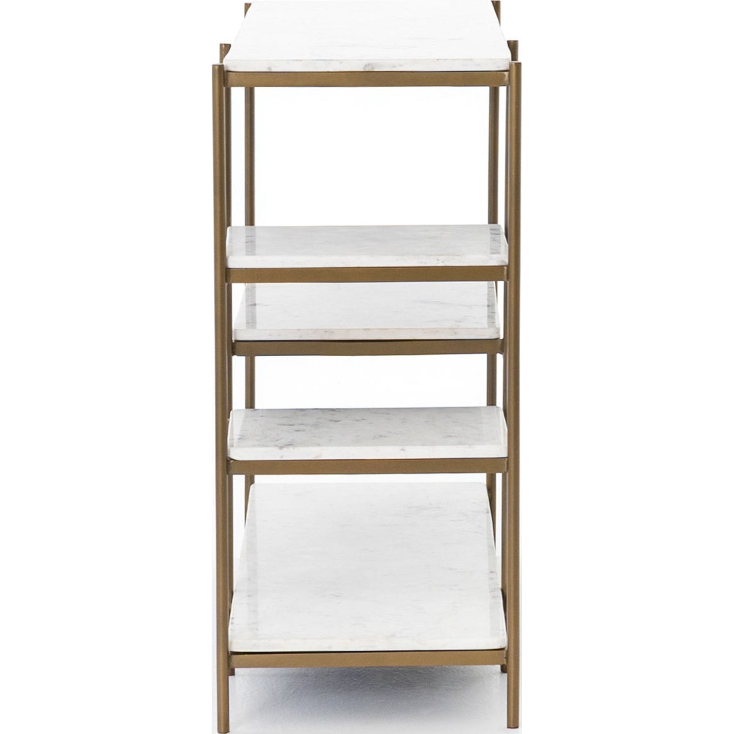 009 S-279400 | Additional Silo | Lily Console by Four Hands in hammered gray w, clear powder coat, polished white marble. Made from solid marble, iron in a modern style.