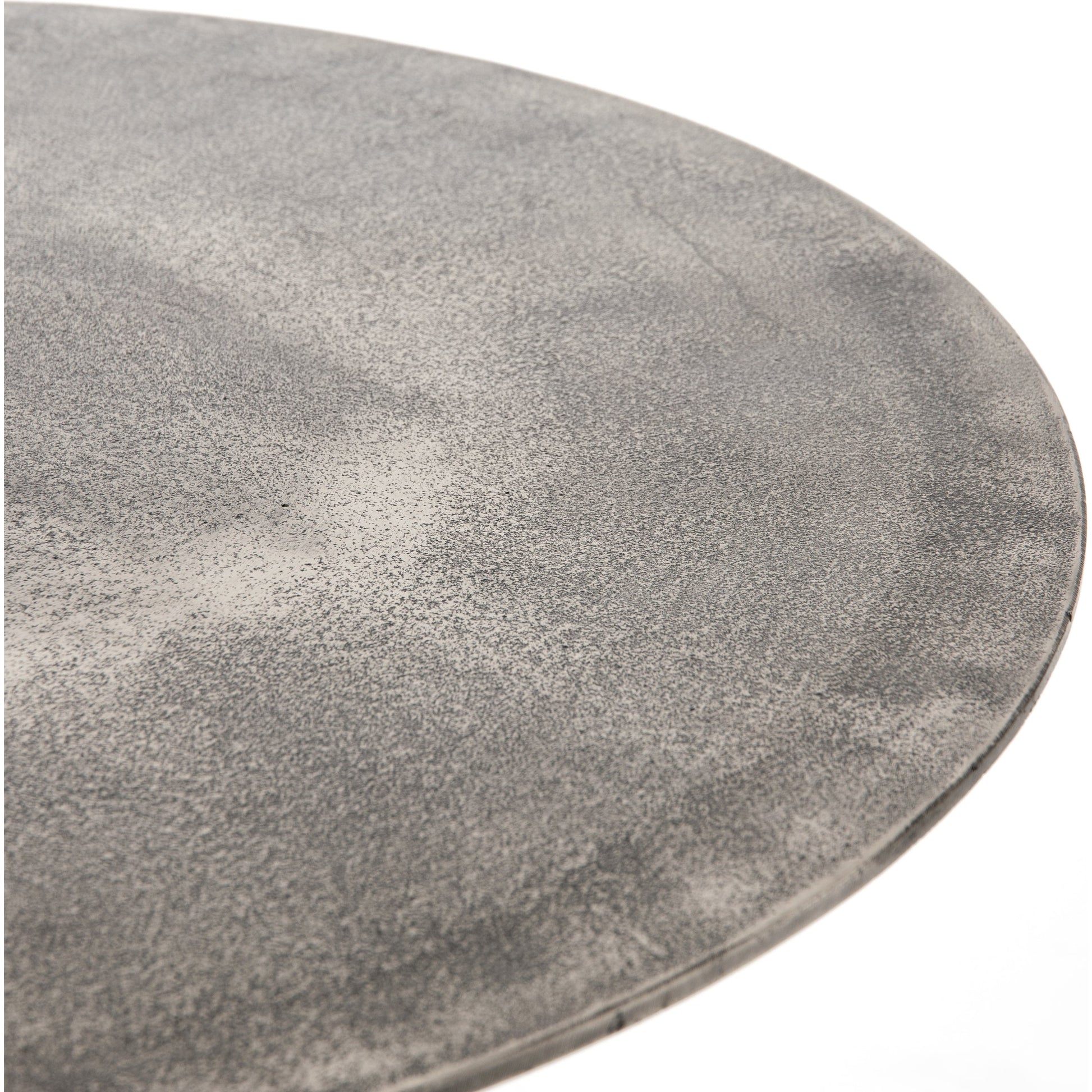 Simone Counter Table by Four Hands in raw antique nickel. Made from aluminum in a modern style.