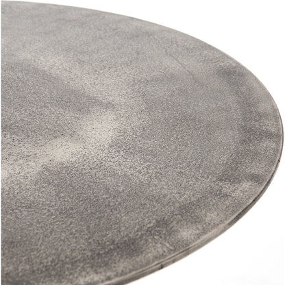 Simone Counter Table by Four Hands in raw antique nickel. Made from aluminum in a modern style.