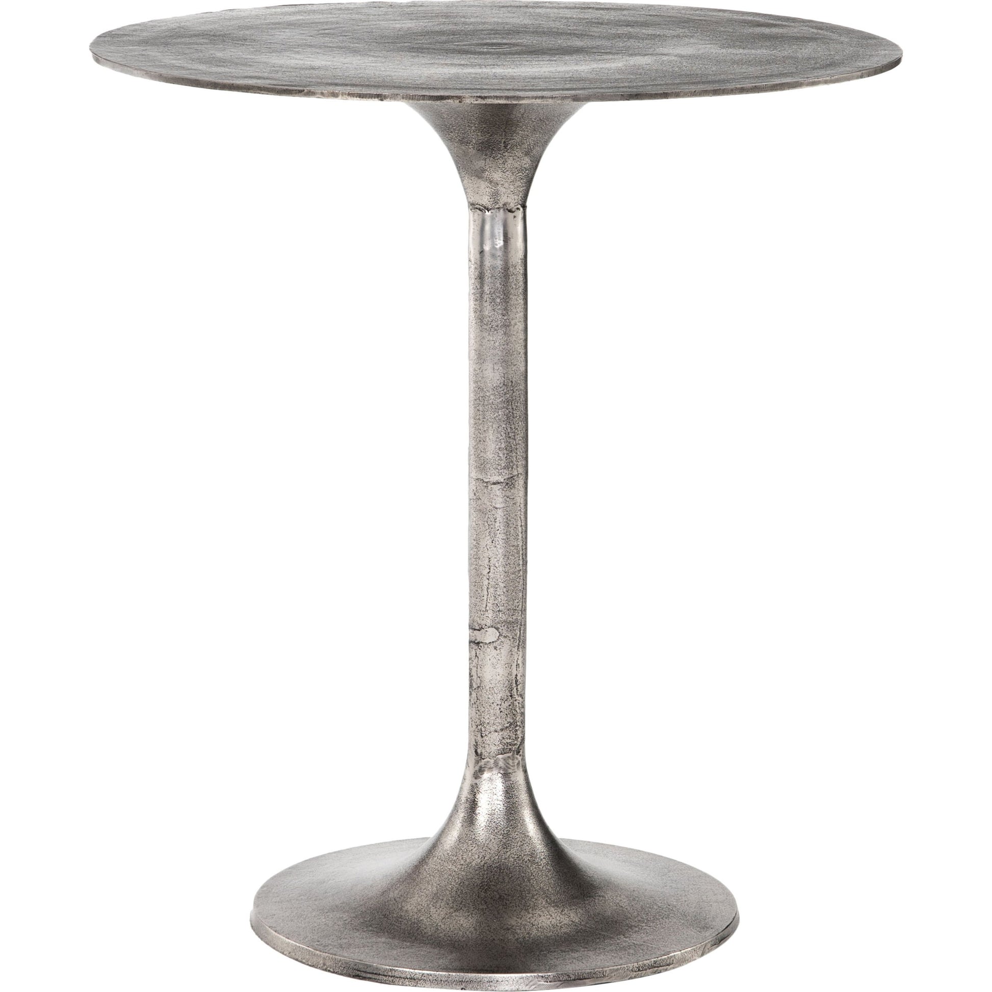 Simone Counter Table by Four Hands in raw antique nickel. Made from aluminum in a modern style.