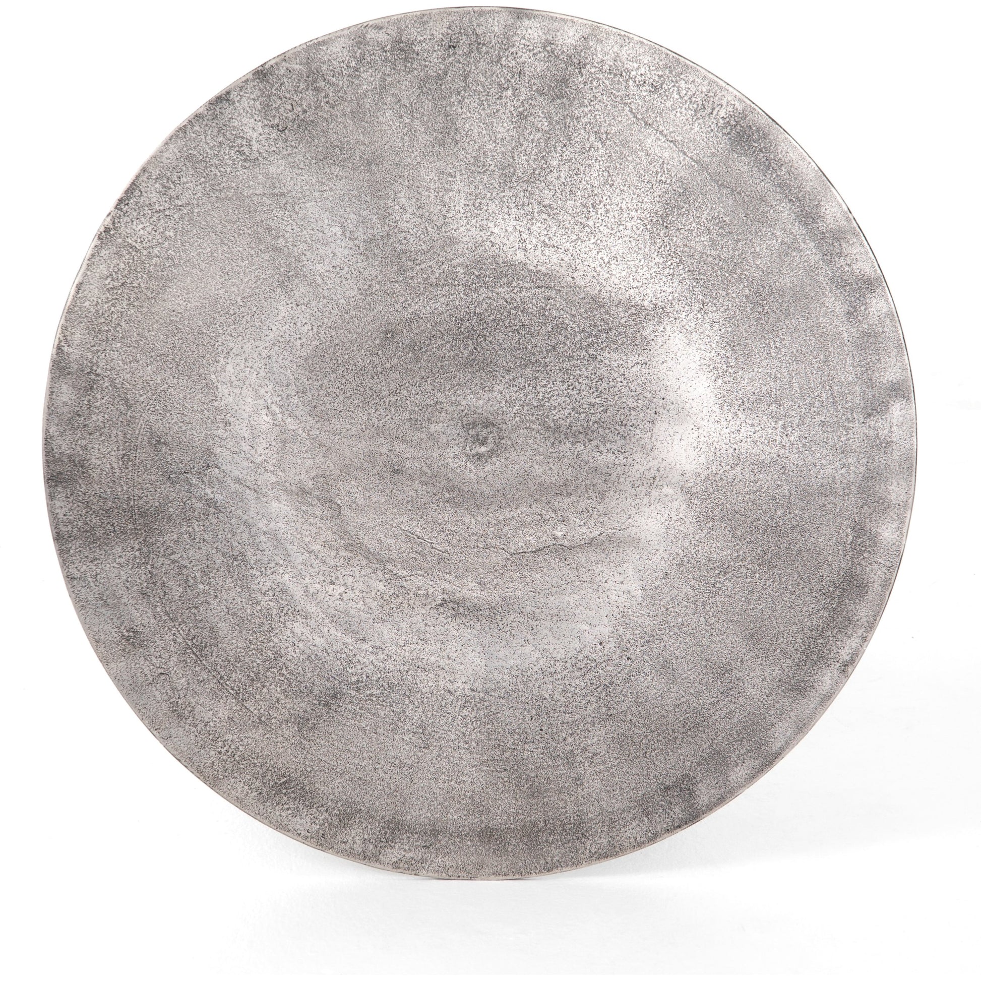 Simone Counter Table by Four Hands in raw antique nickel. Made from aluminum in a modern style.