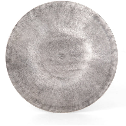 Simone Counter Table by Four Hands in raw antique nickel. Made from aluminum in a modern style.