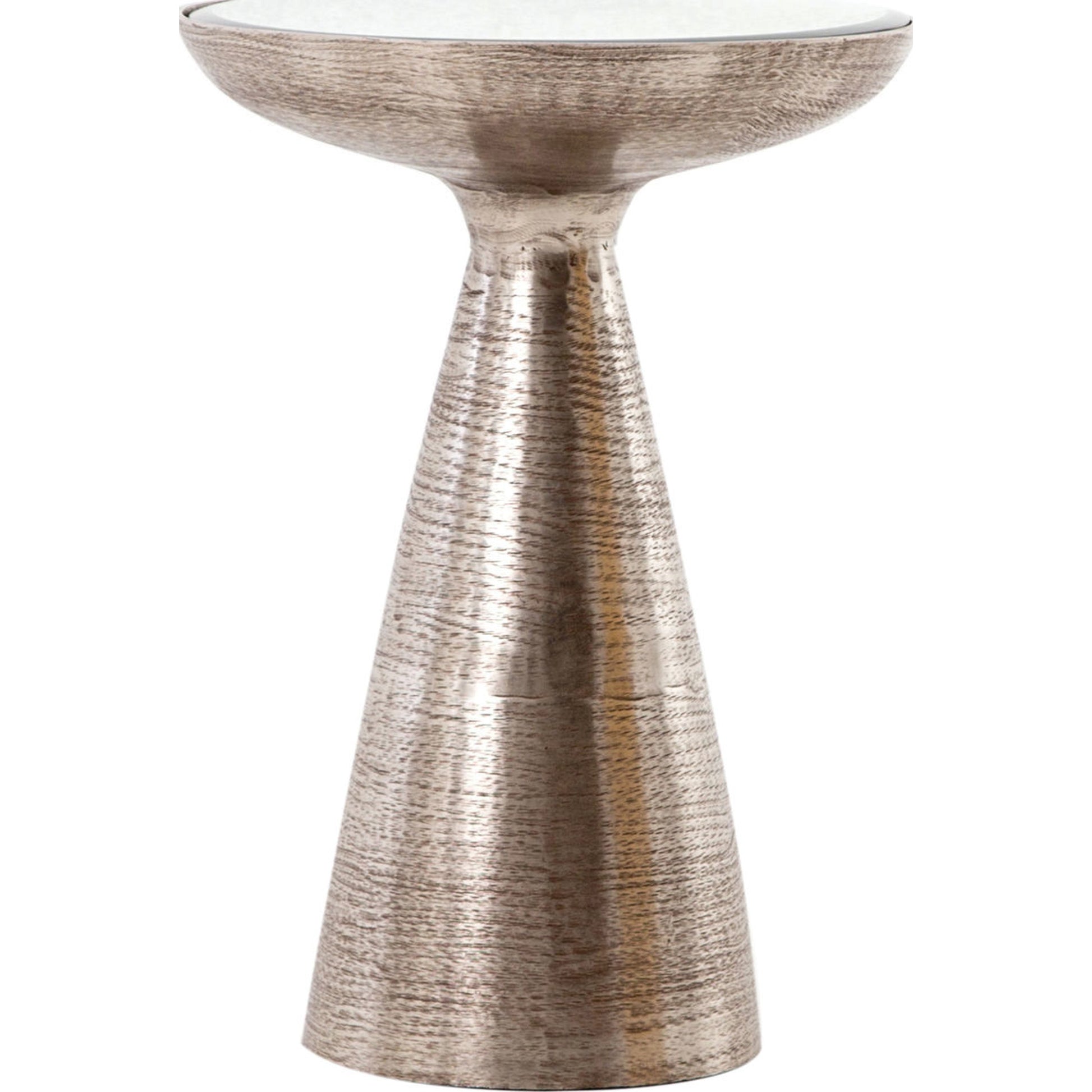 Marlow Mod Pedestal Table by Four Hands. Made from glass, aluminum, engineered hardwood in a modern style.