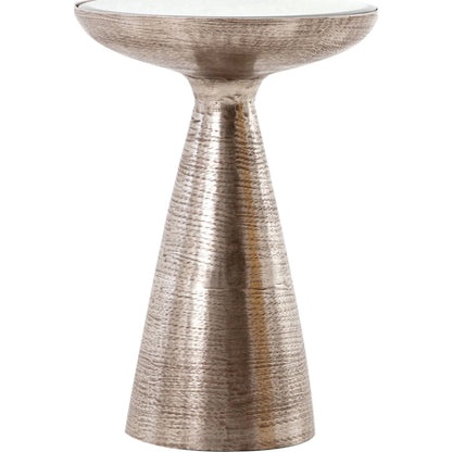 Marlow Mod Pedestal Table by Four Hands. Made from glass, aluminum, engineered hardwood in a modern style.