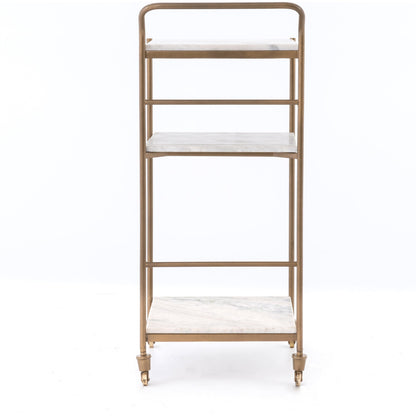 Felix Bar Cart by Four Hands. Made from iron, solid marble in a transitional style.