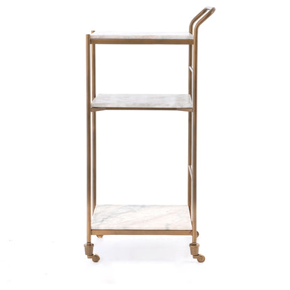 Felix Bar Cart by Four Hands. Made from iron, solid marble in a transitional style.