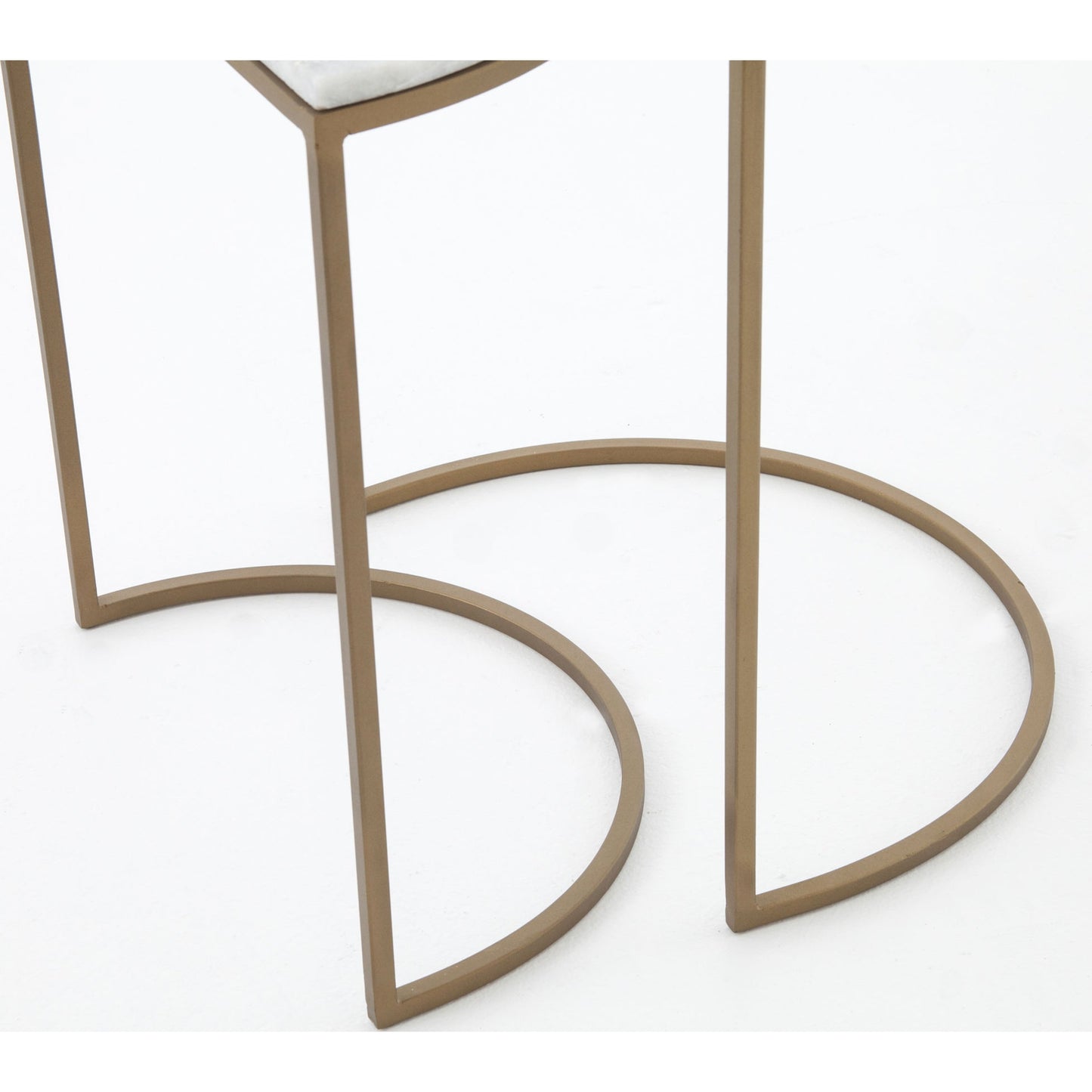 004 S-279147 | Additional Silo | Ane Nesting Tables by Four Hands in matte brass and iron matte brass, white marble. Made from solid marble, iron in a modern style.
