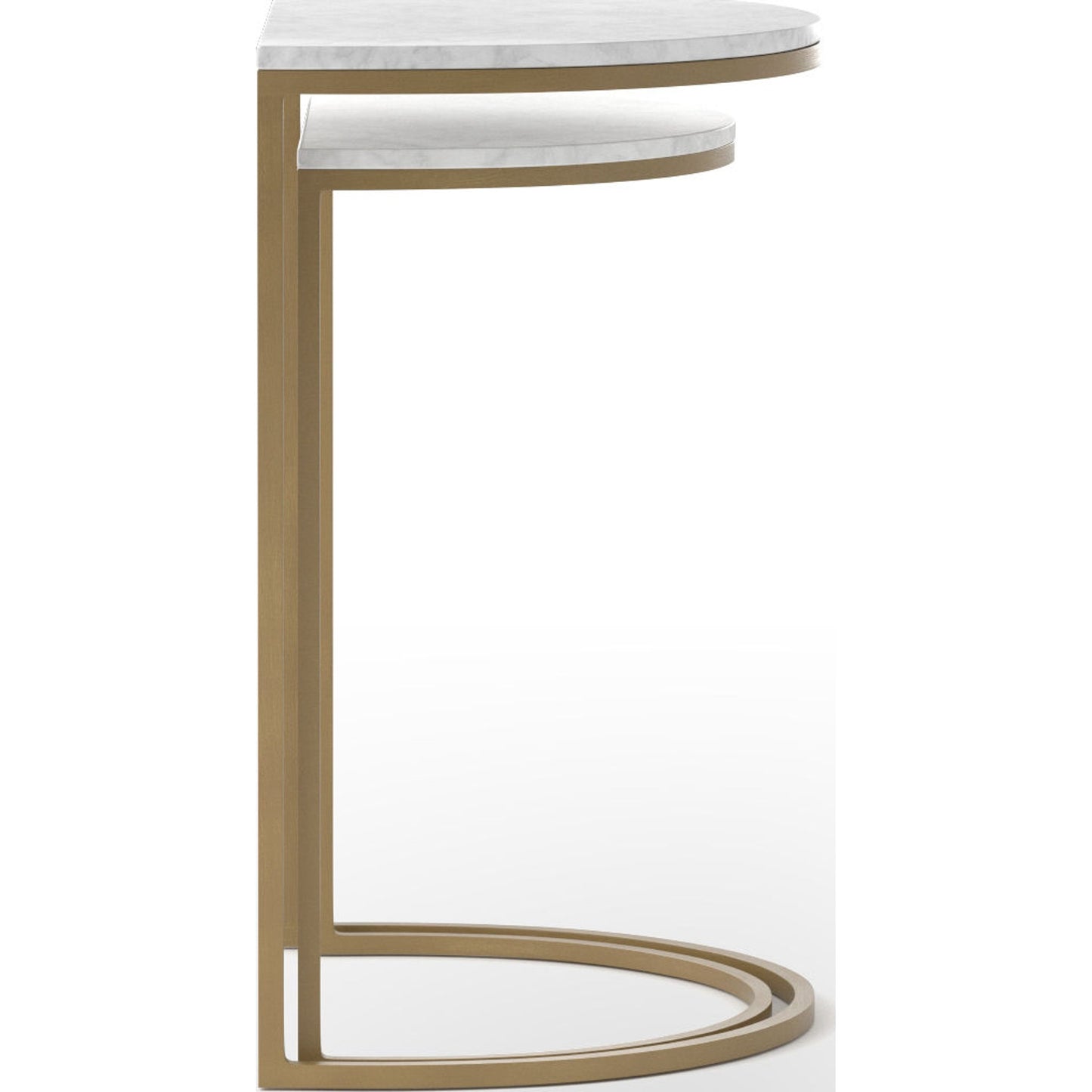 006 S-279147 | Additional Silo | Ane Nesting Tables by Four Hands in matte brass and iron matte brass, white marble. Made from solid marble, iron in a modern style.