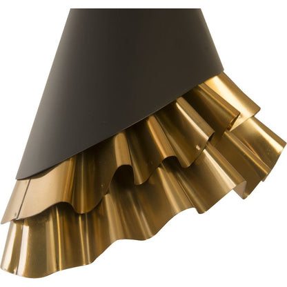 Ruffle Pendant Lamp by Phillips Collection in black, gold and brass. Made from metal in a eclectic & global style.