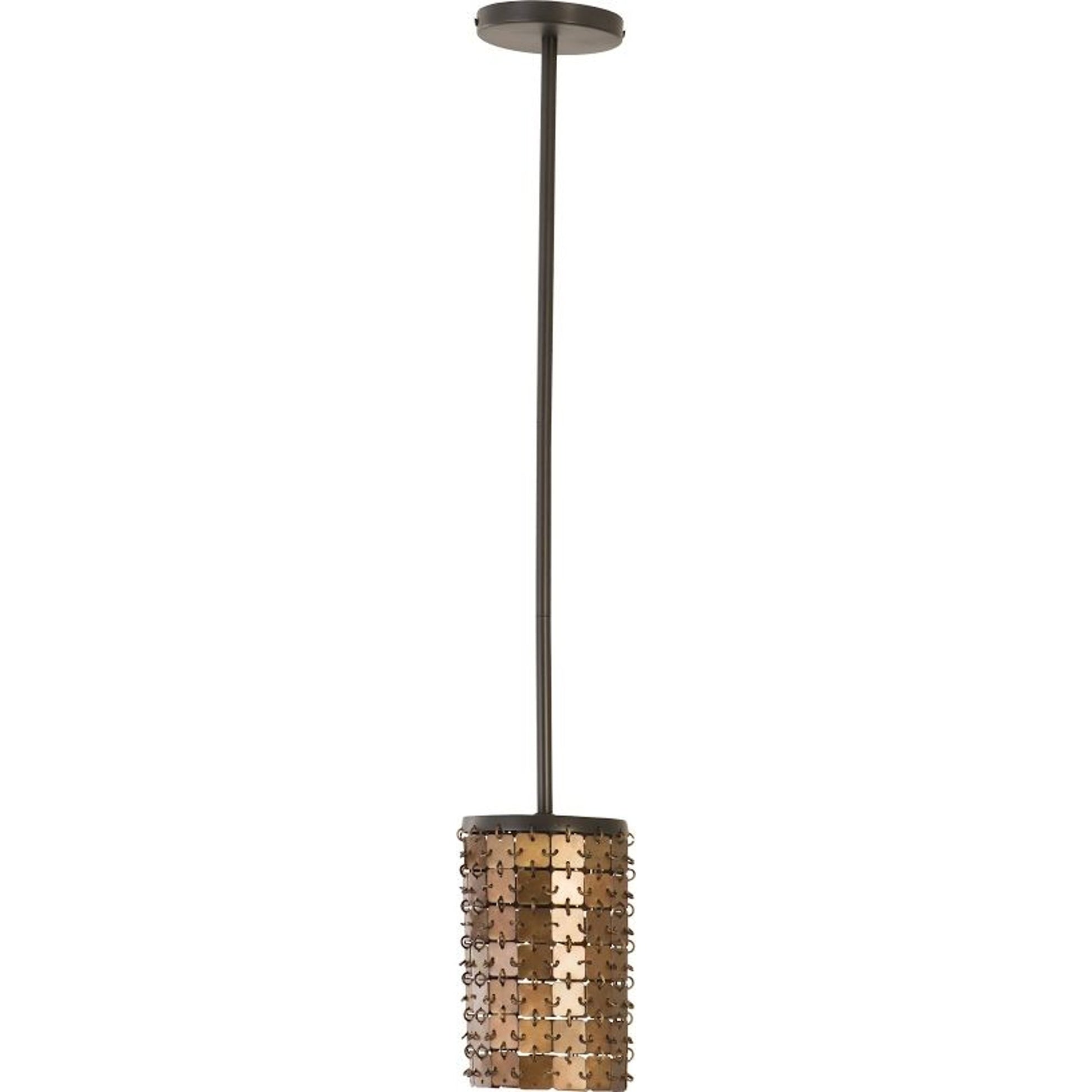 Armor Pendant Lamp by Phillips Collection in brown and brass. Made from metal in a modern style.