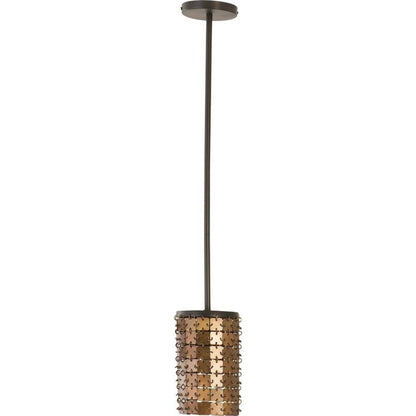 Armor Pendant Lamp by Phillips Collection in brown and brass. Made from metal in a modern style.
